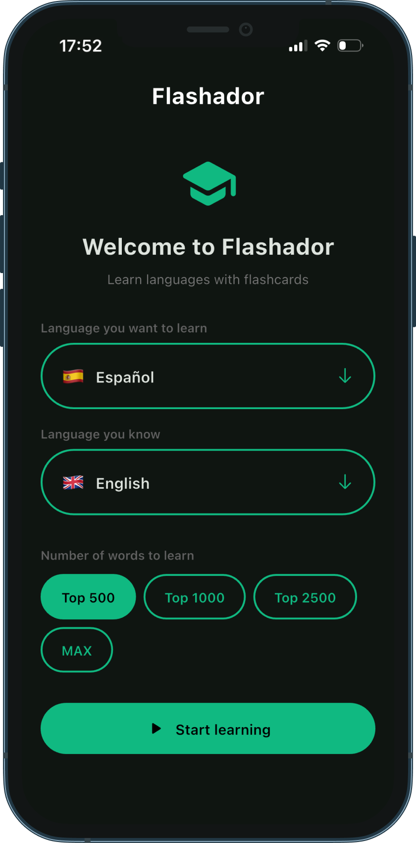 Flashador App Screenshot